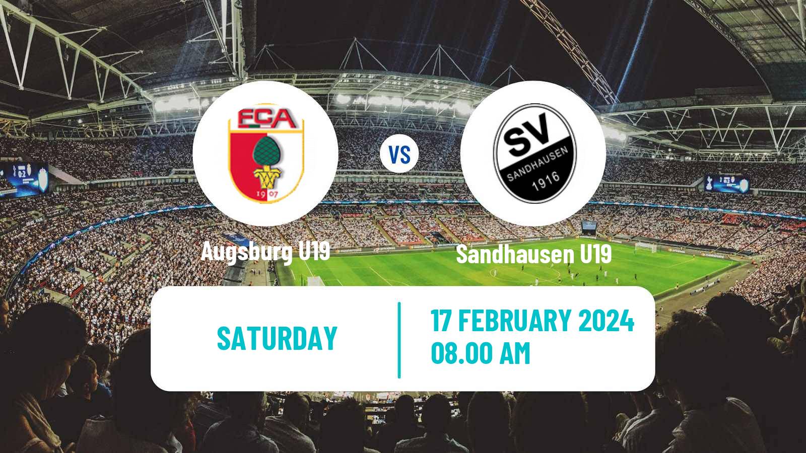 Soccer German Junioren Bundesliga South Augsburg U19 - Sandhausen U19