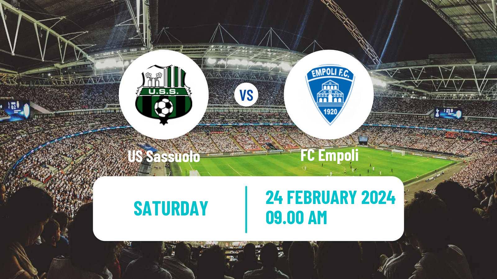 Soccer Italian Serie A Sassuolo - Empoli
