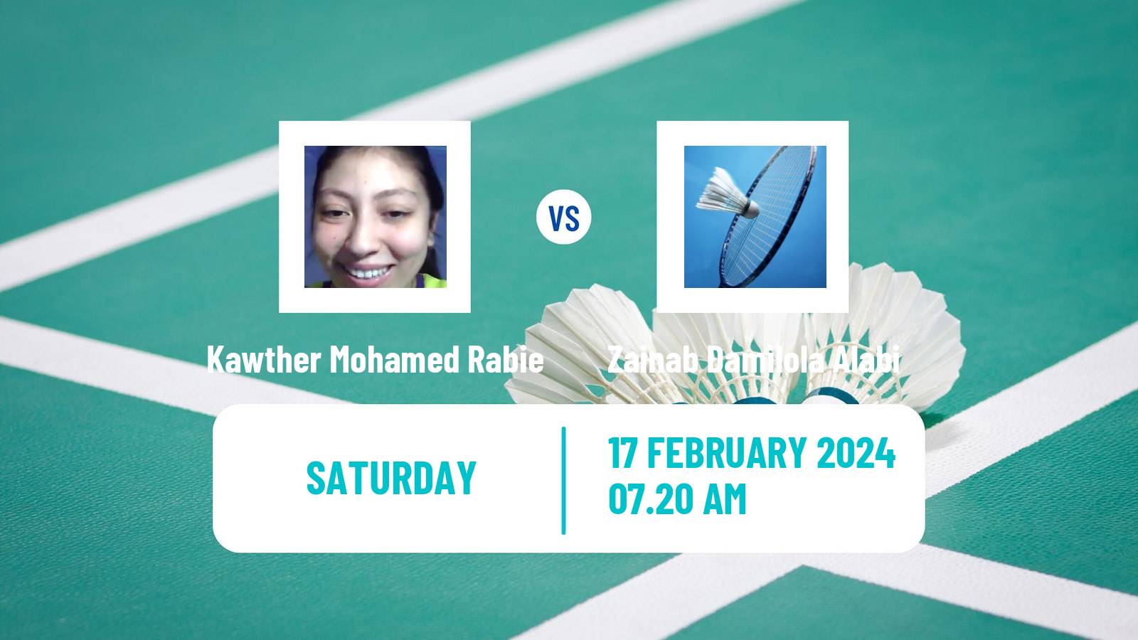 Badminton BWF Africa Championships Women Kawther Mohamed Rabie - Zainab Damilola Alabi