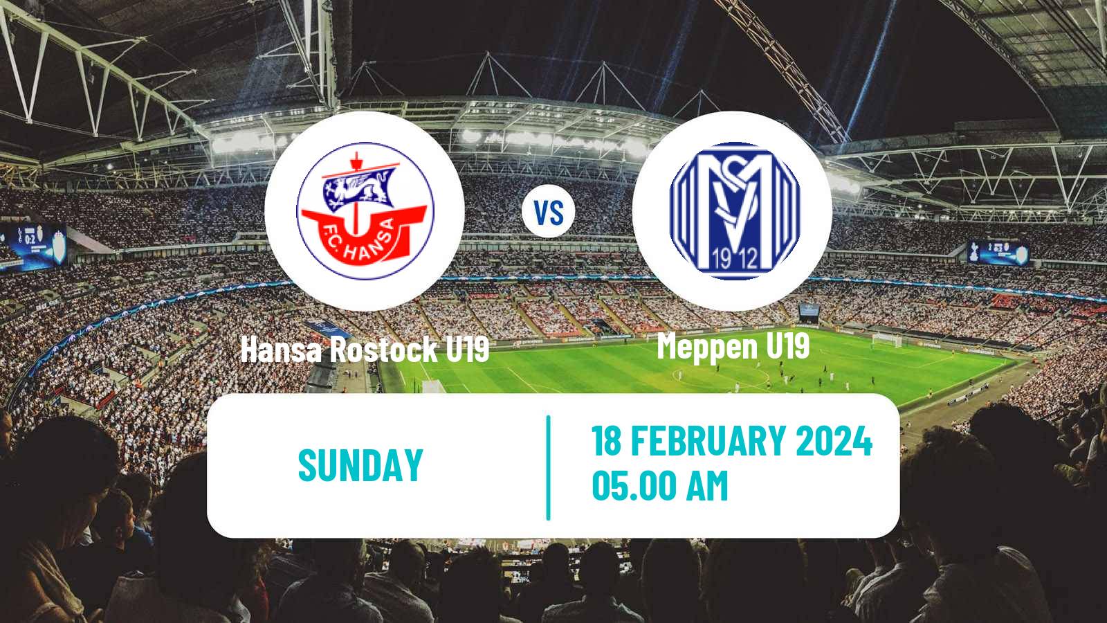 Soccer German Junioren Bundesliga North Hansa Rostock U19 - Meppen U19