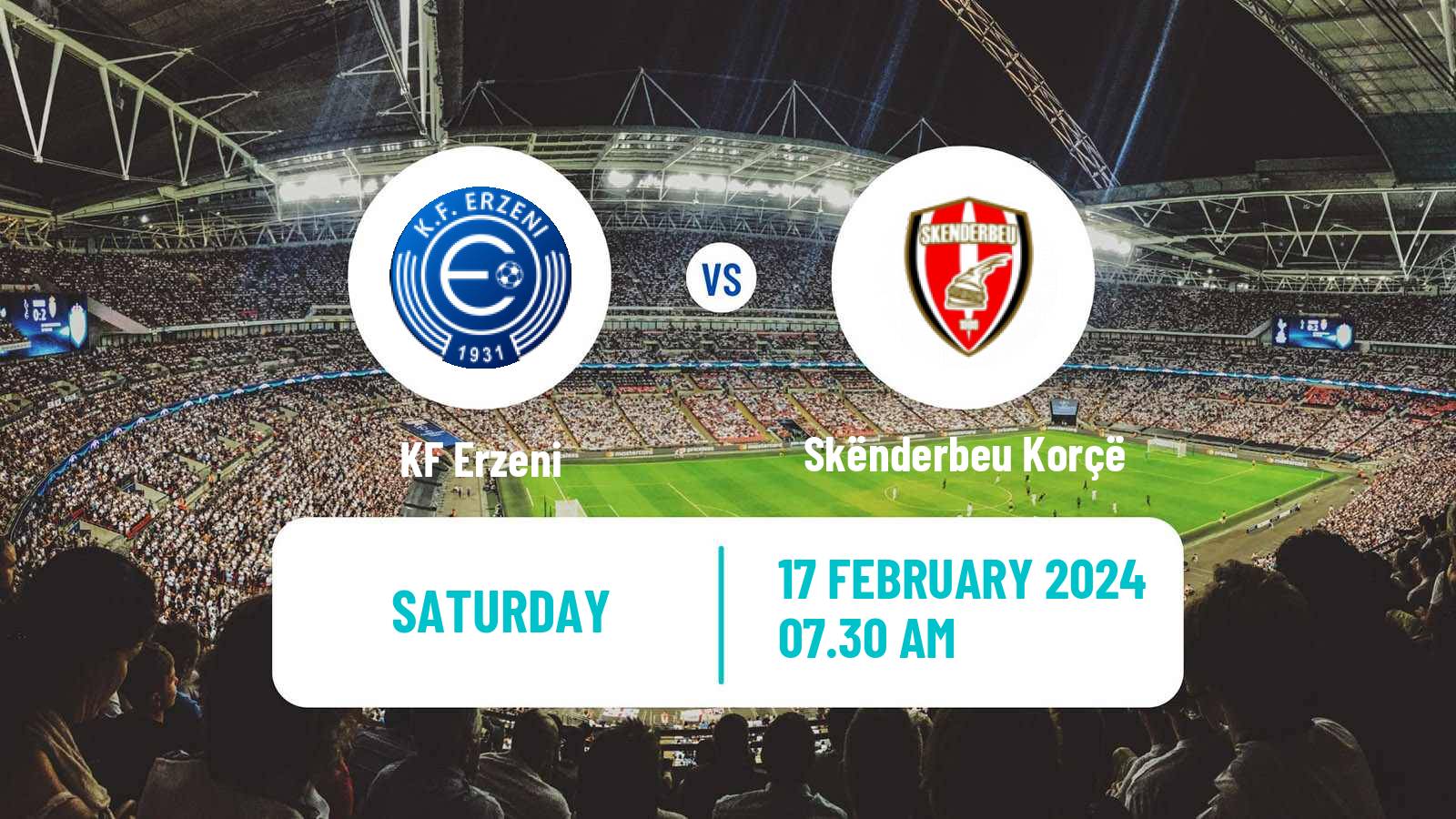 Soccer Albanian Super League Erzeni - Skënderbeu Korçë