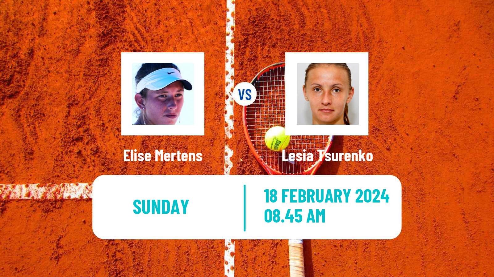 Tennis WTA Dubai Elise Mertens - Lesia Tsurenko