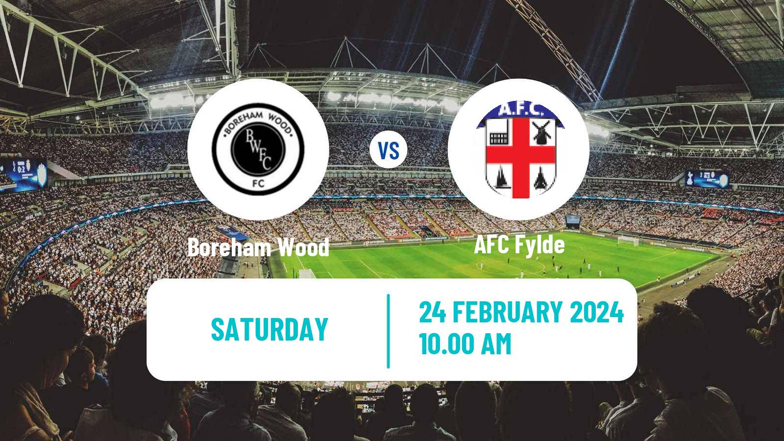 Soccer English National League Boreham Wood - Fylde