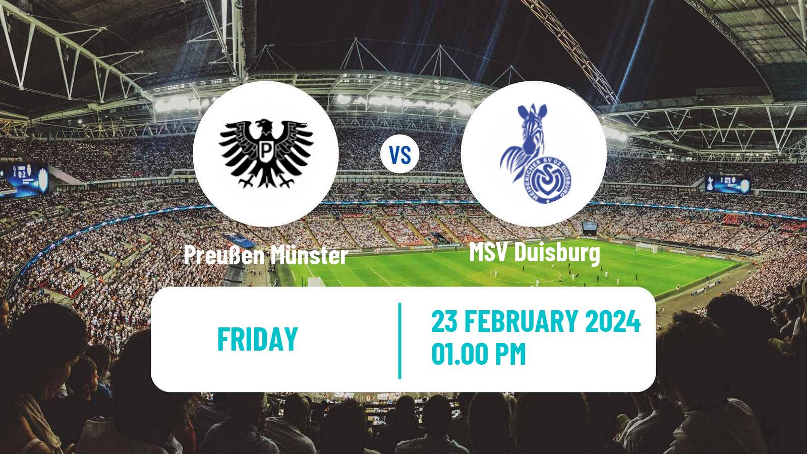Soccer German 3 Bundesliga Preußen Münster - Duisburg