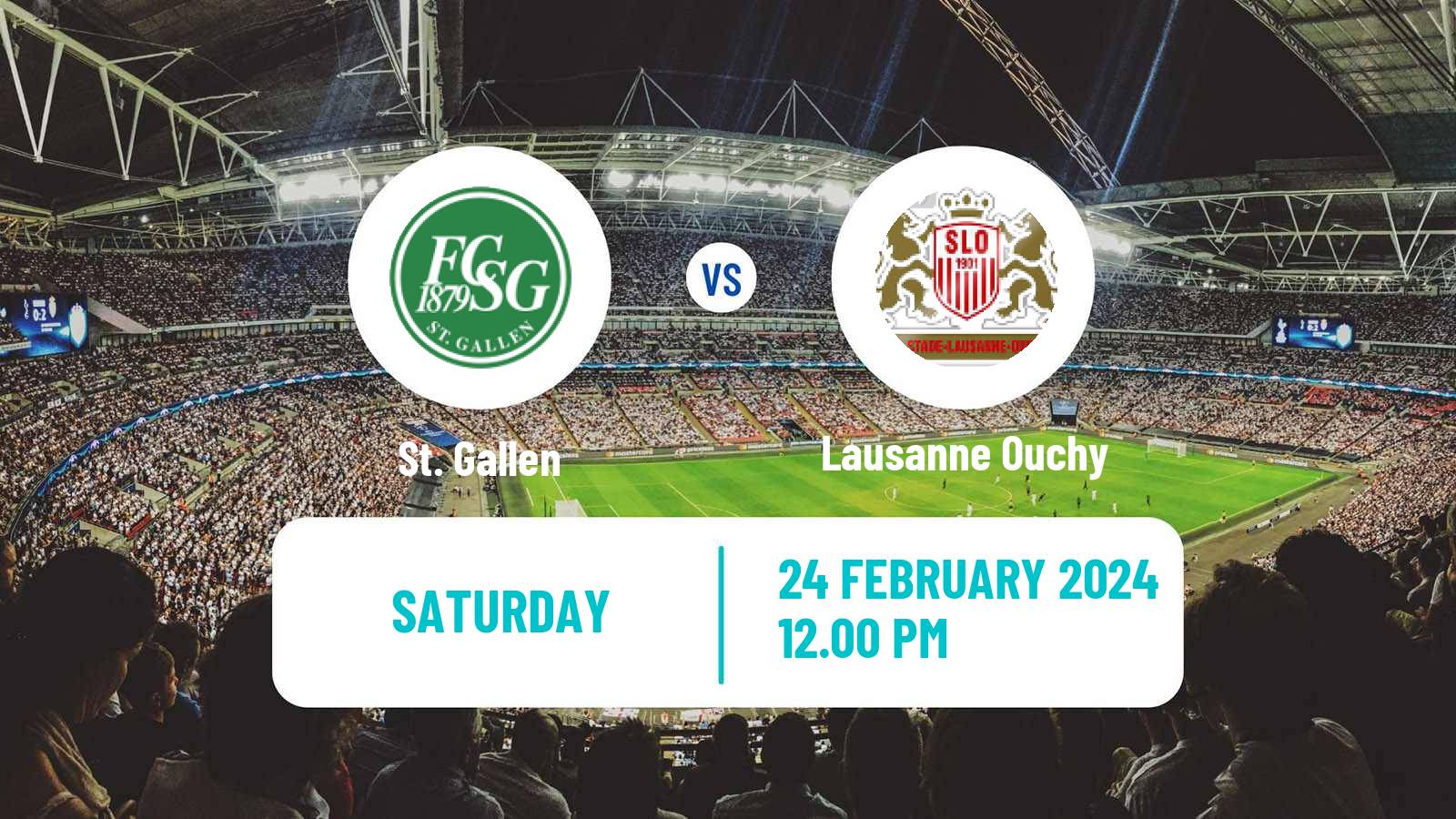 Soccer Swiss Super League St. Gallen - Lausanne Ouchy