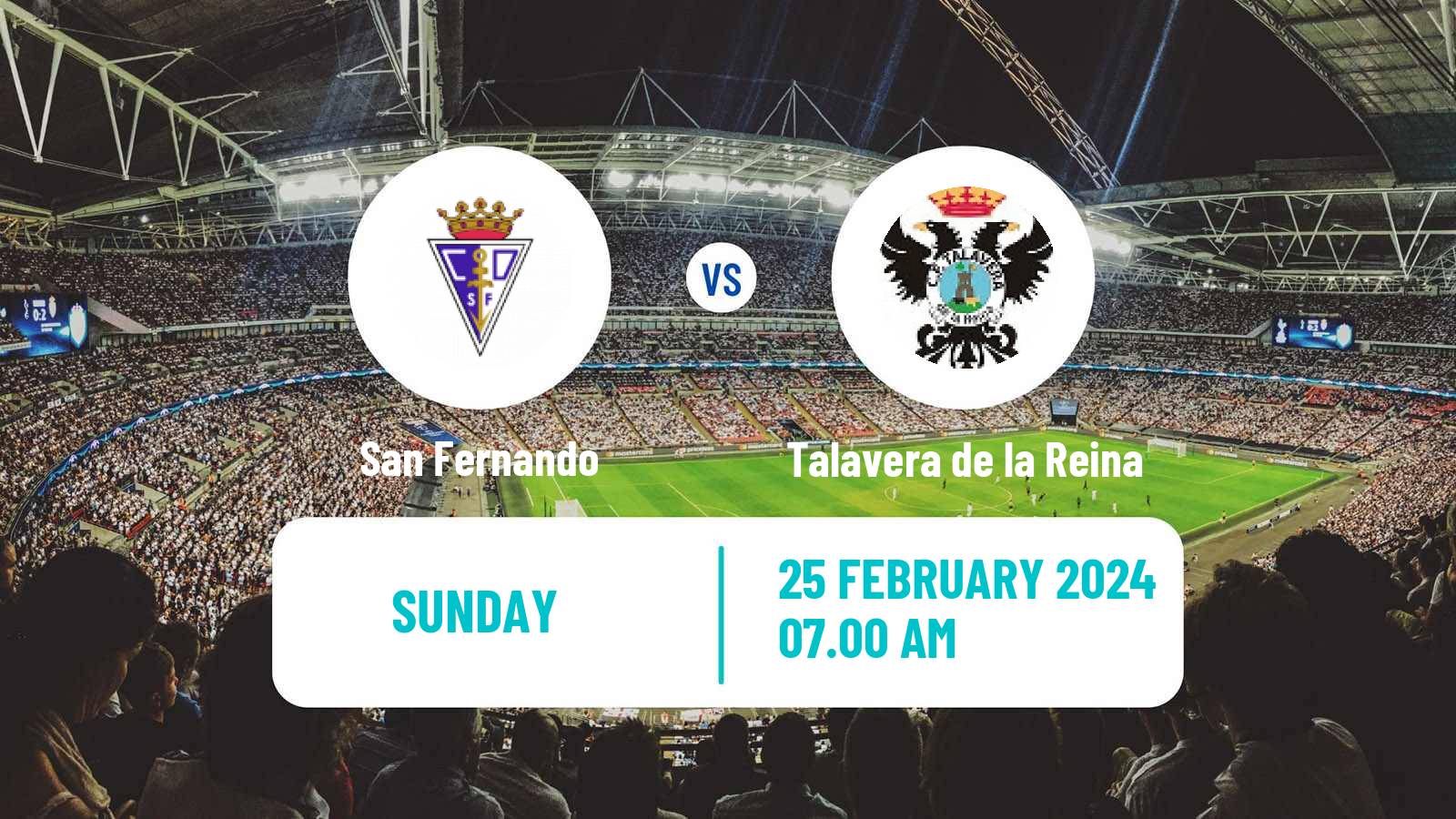 Soccer Spanish Segunda RFEF - Group 5 San Fernando - Talavera de la Reina