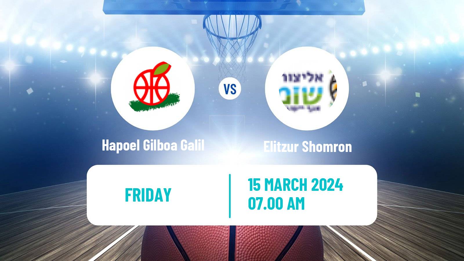 Basketball Israeli Liga Leumit Basketball Hapoel HaEmek - Elitzur Shomron