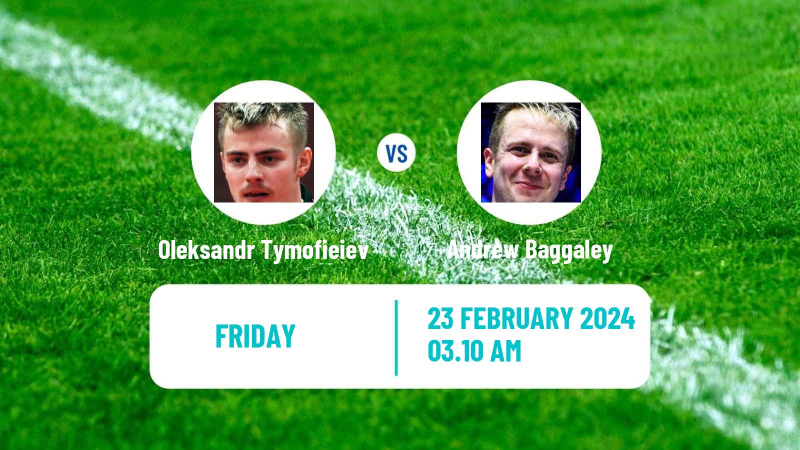 Table tennis Tt Star Series Men Oleksandr Tymofieiev - Andrew Baggaley