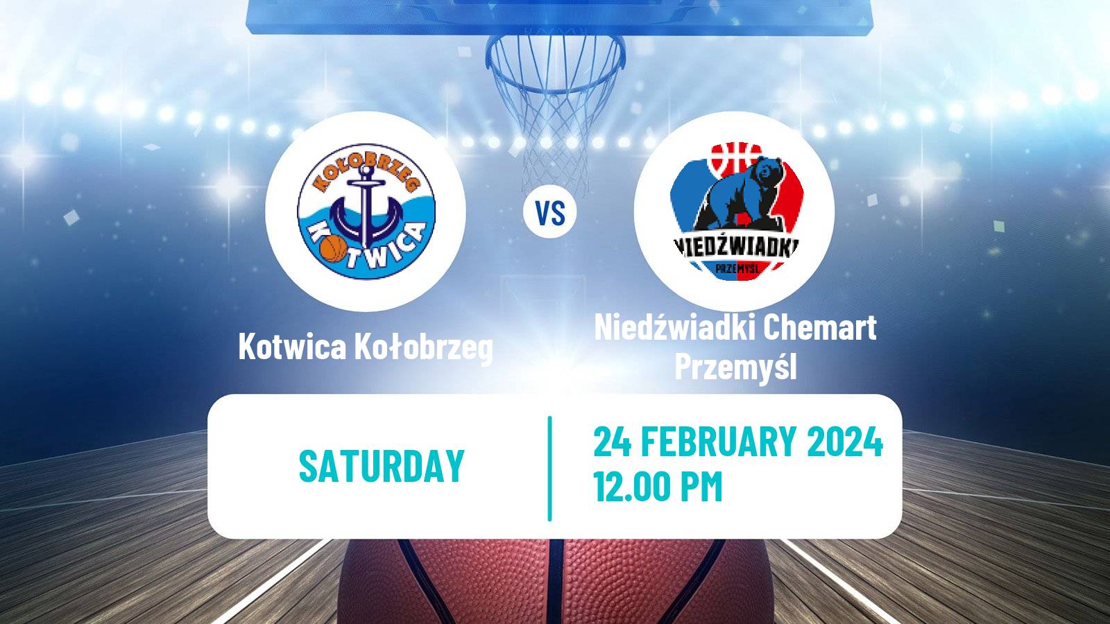 Basketball Polish 1 Liga Basketball Kotwica Kołobrzeg - Niedźwiadki Chemart Przemyśl