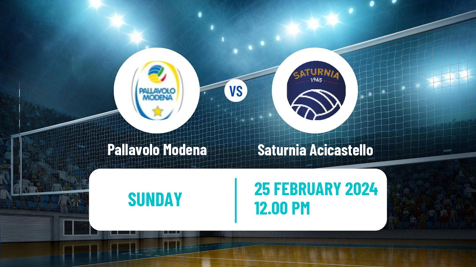Volleyball Italian SuperLega Volleyball Pallavolo Modena - Saturnia Acicastello