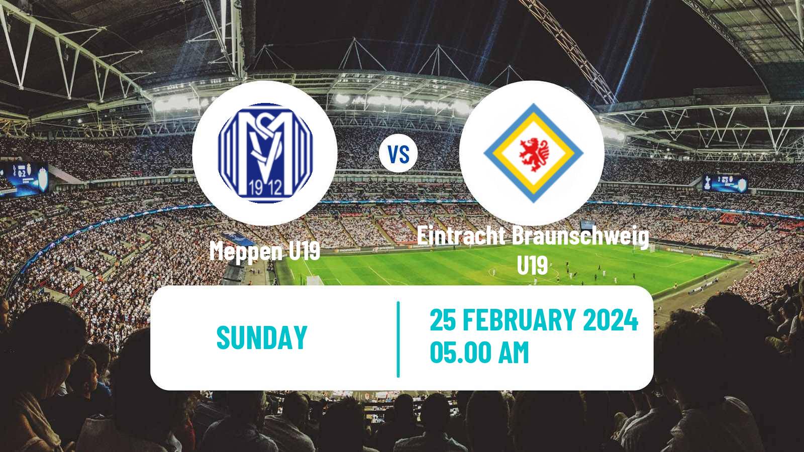 Soccer German Junioren Bundesliga North Meppen U19 - Eintracht Braunschweig U19