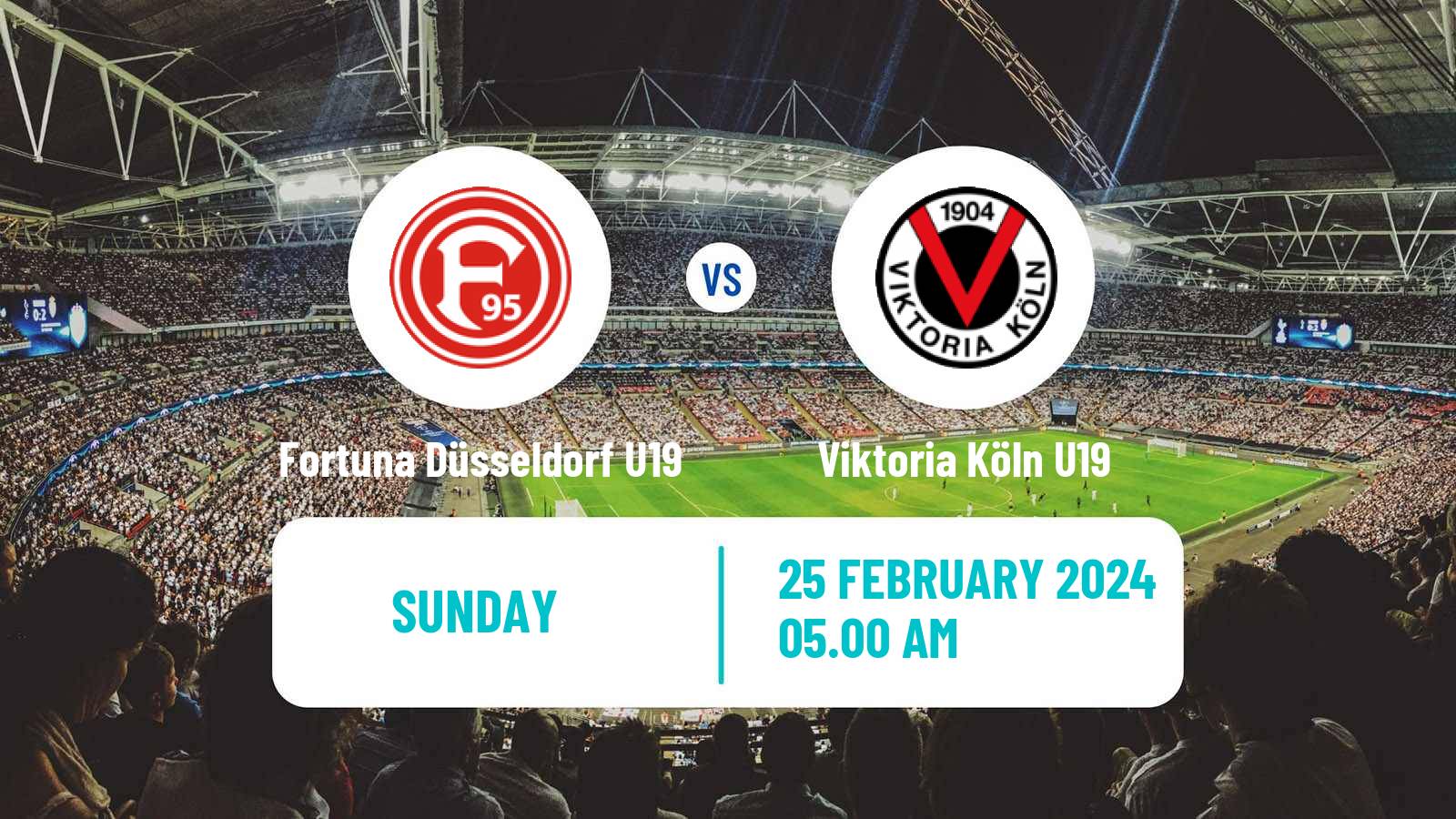 Soccer German Junioren Bundesliga West Fortuna Düsseldorf U19 - Viktoria Köln U19