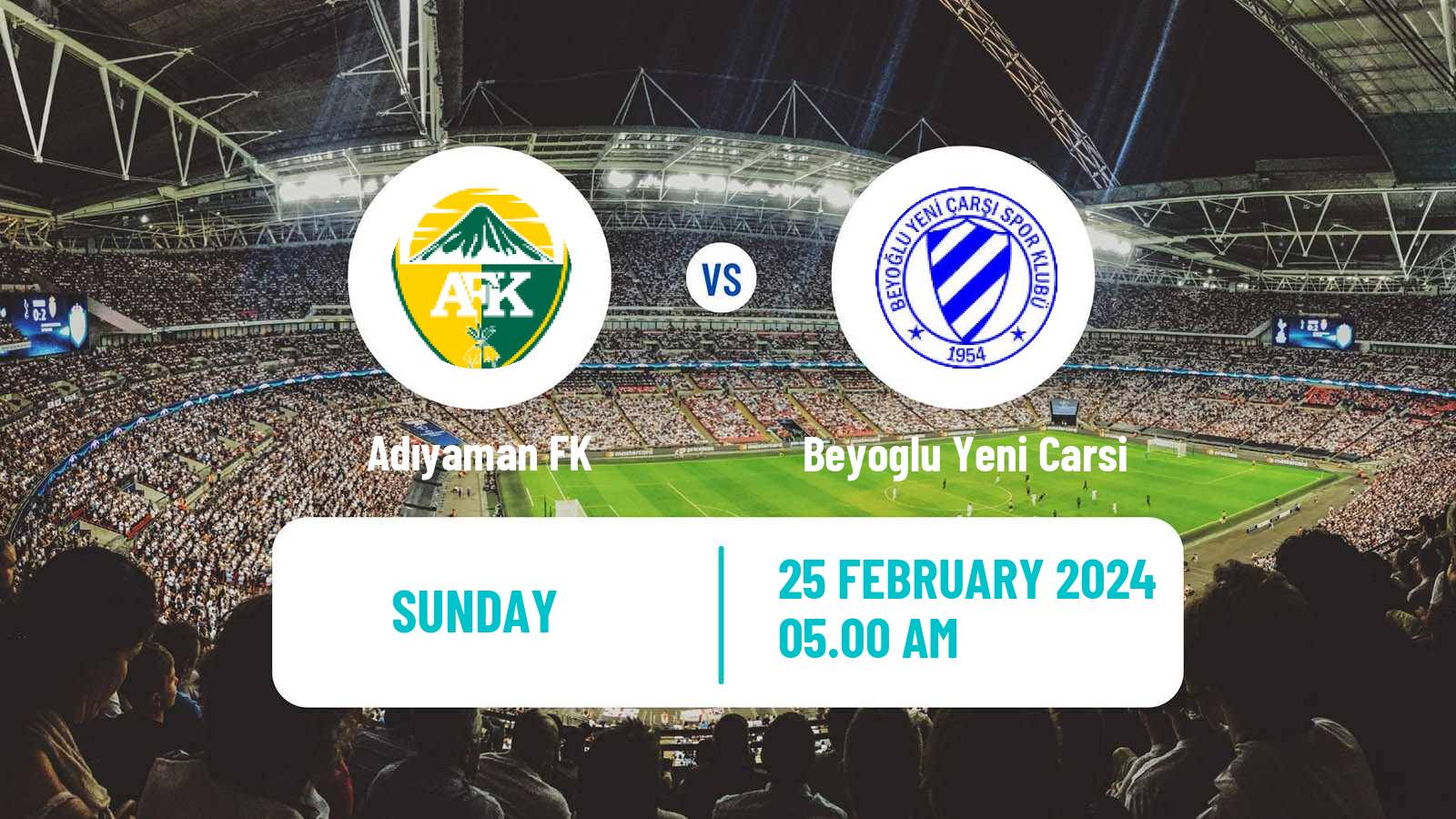 Soccer Turkish Second League White Group Adıyaman - Beyoglu Yeni Carsi