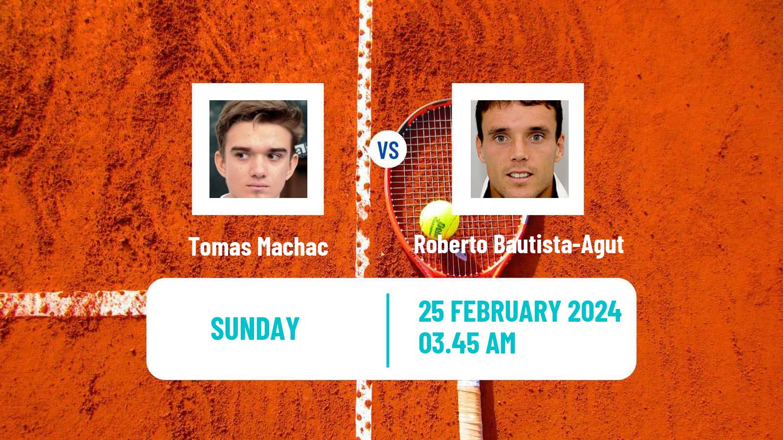Tennis ATP Dubai Tomas Machac - Roberto Bautista-Agut