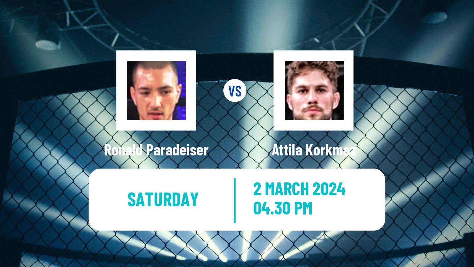 MMA Lightweight Tipsport Gamechanger Men Ronald Paradeiser - Attila Korkmaz