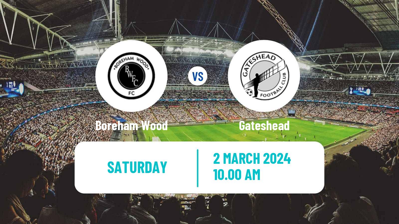 Soccer English National League Boreham Wood - Gateshead