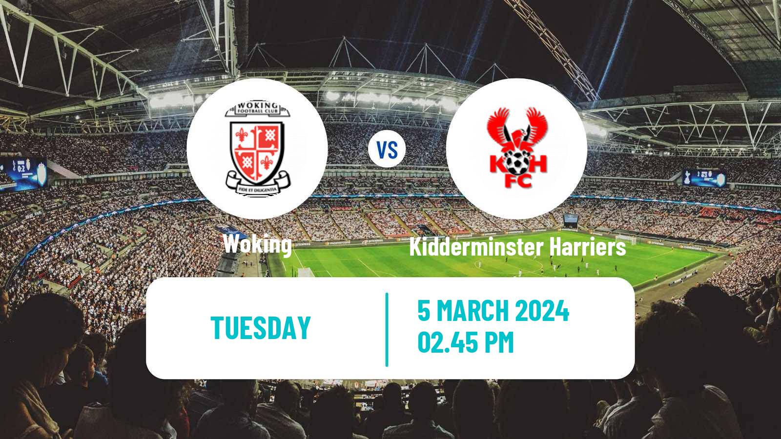 Soccer English National League Woking - Kidderminster Harriers