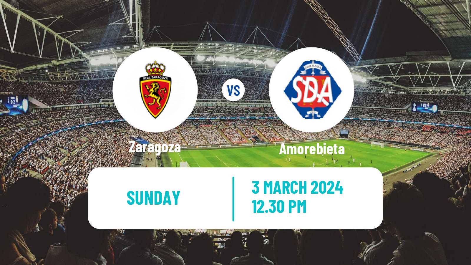 Soccer Spanish LaLiga2 Zaragoza - Amorebieta