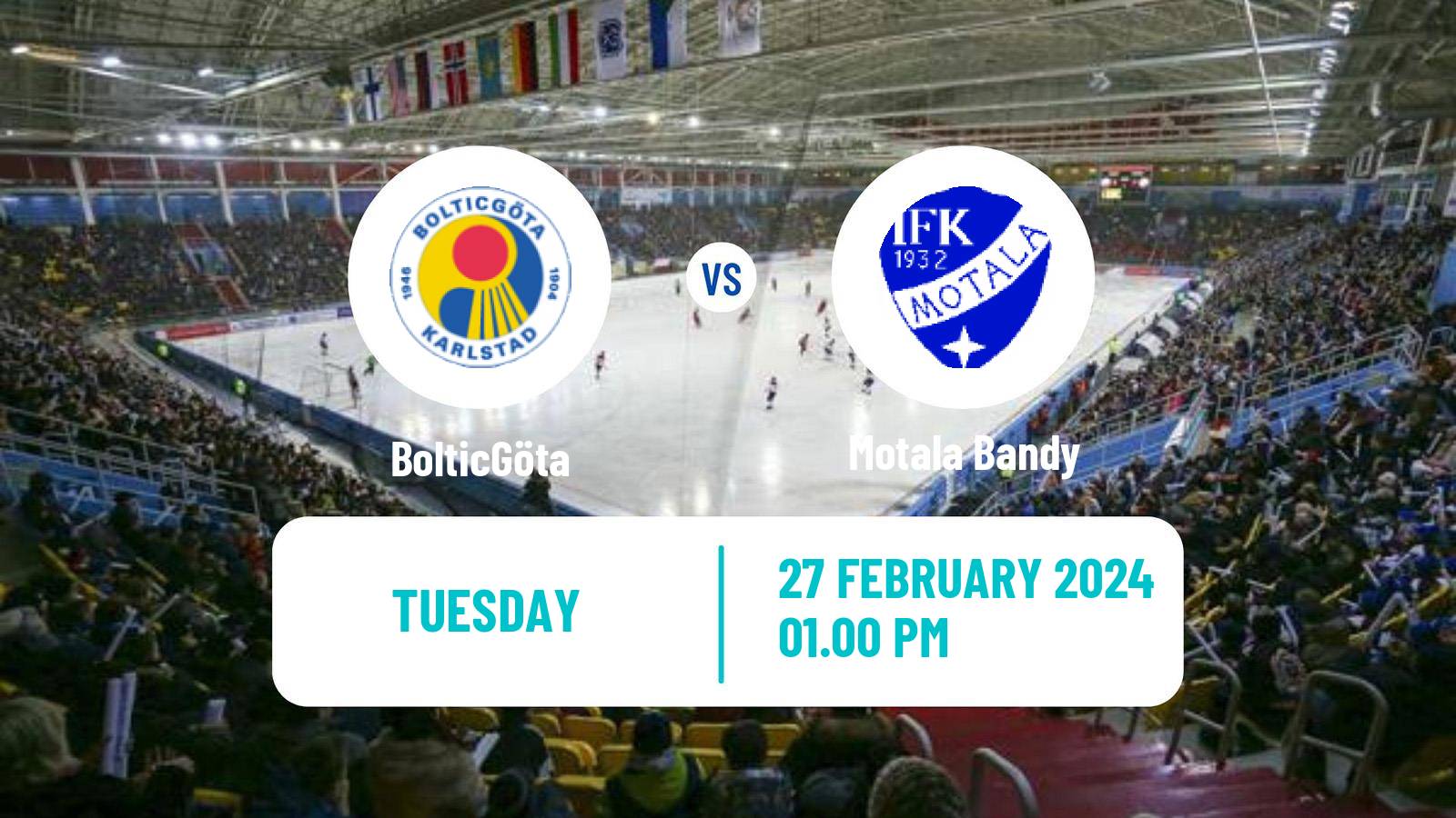 Bandy Swedish Allsvenskan Bandy BolticGöta - Motala Bandy