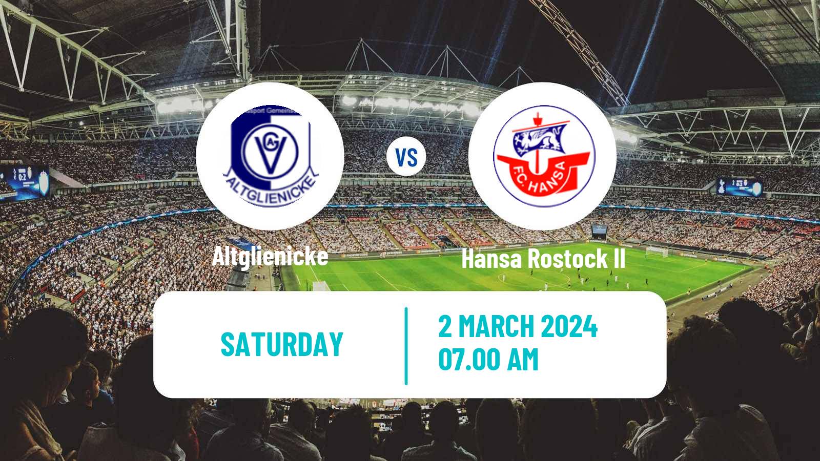 Soccer German Regionalliga Nordost Altglienicke - Hansa Rostock II