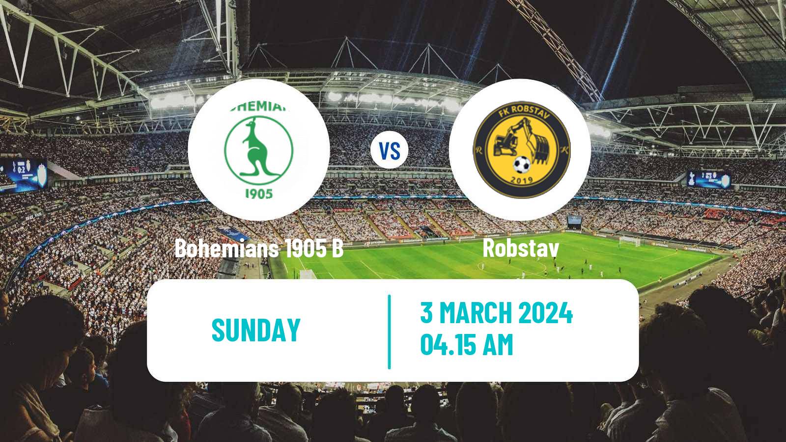 Soccer Czech CFL Group A Bohemians 1905 B - Robstav