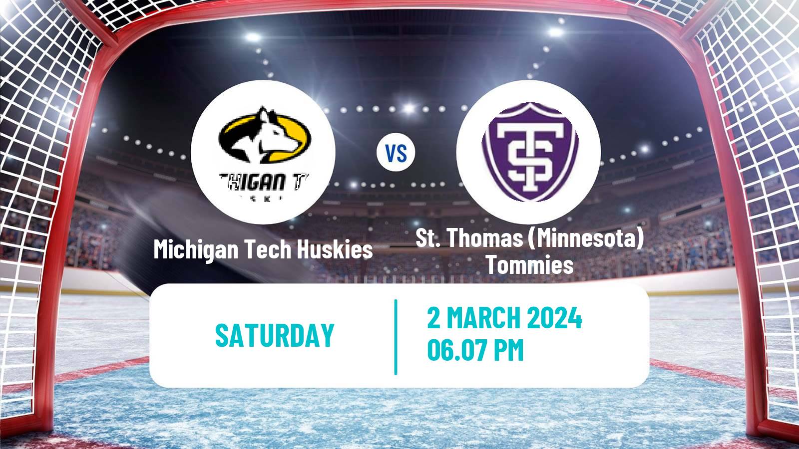 Hockey NCAA Hockey Michigan Tech Huskies - St. Thomas Minnesota Tommies