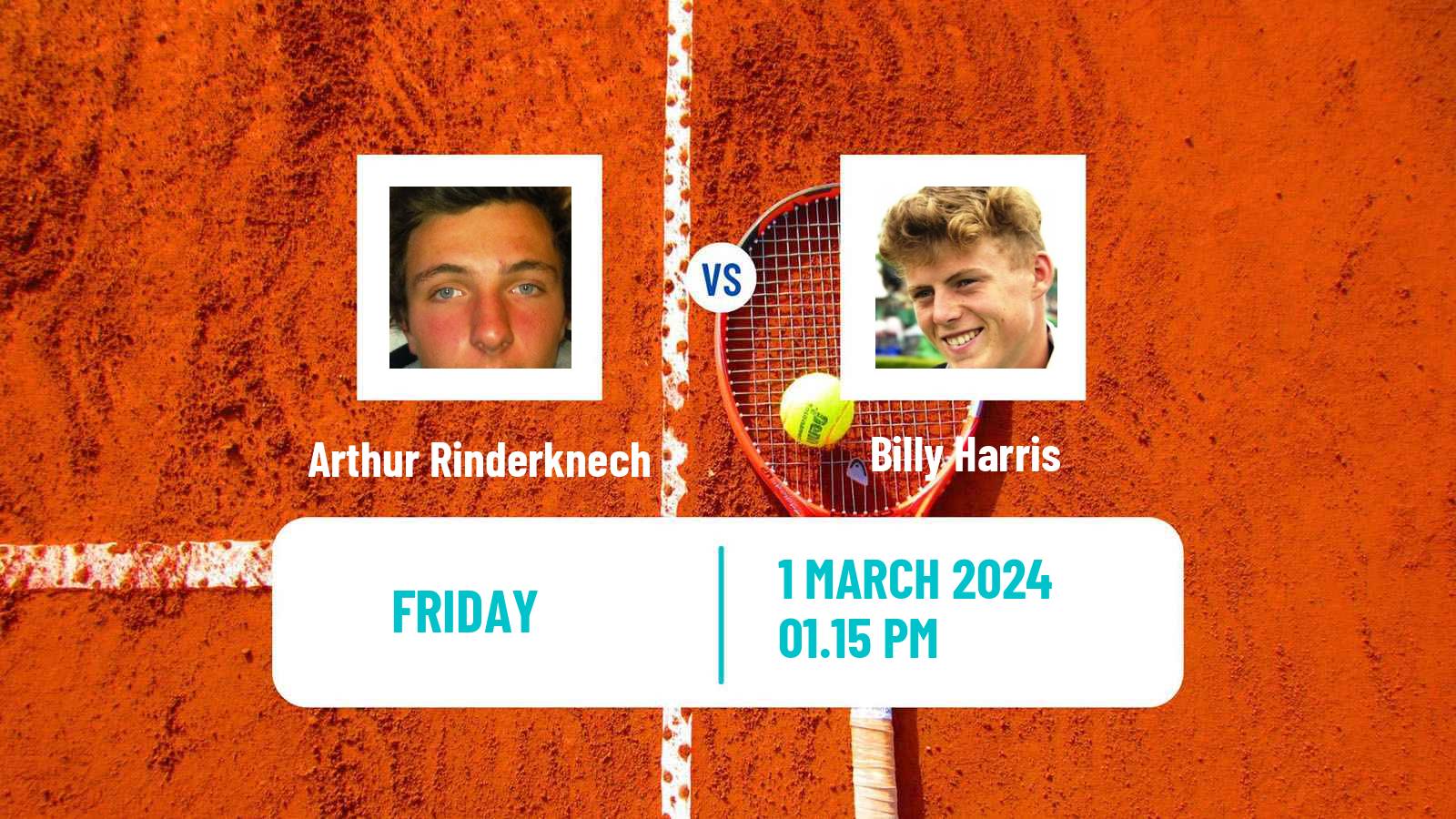 Tennis Lille Challenger Men Arthur Rinderknech - Billy Harris