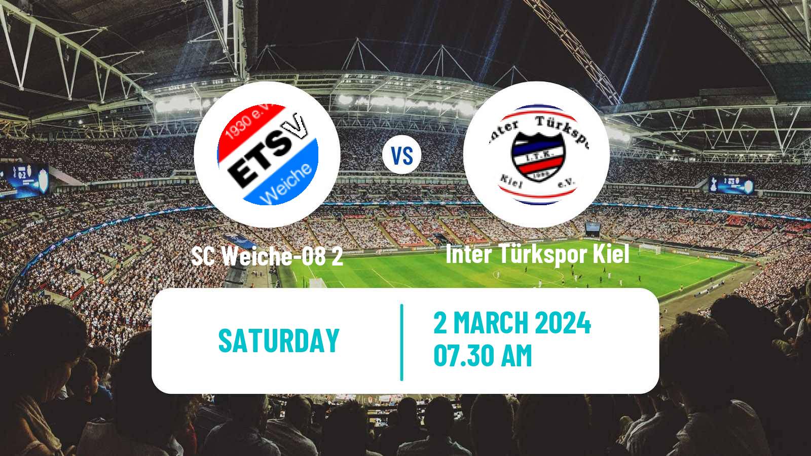 Soccer German Oberliga Schleswig-Holstein SC Weiche-08 2 - Inter Türkspor Kiel