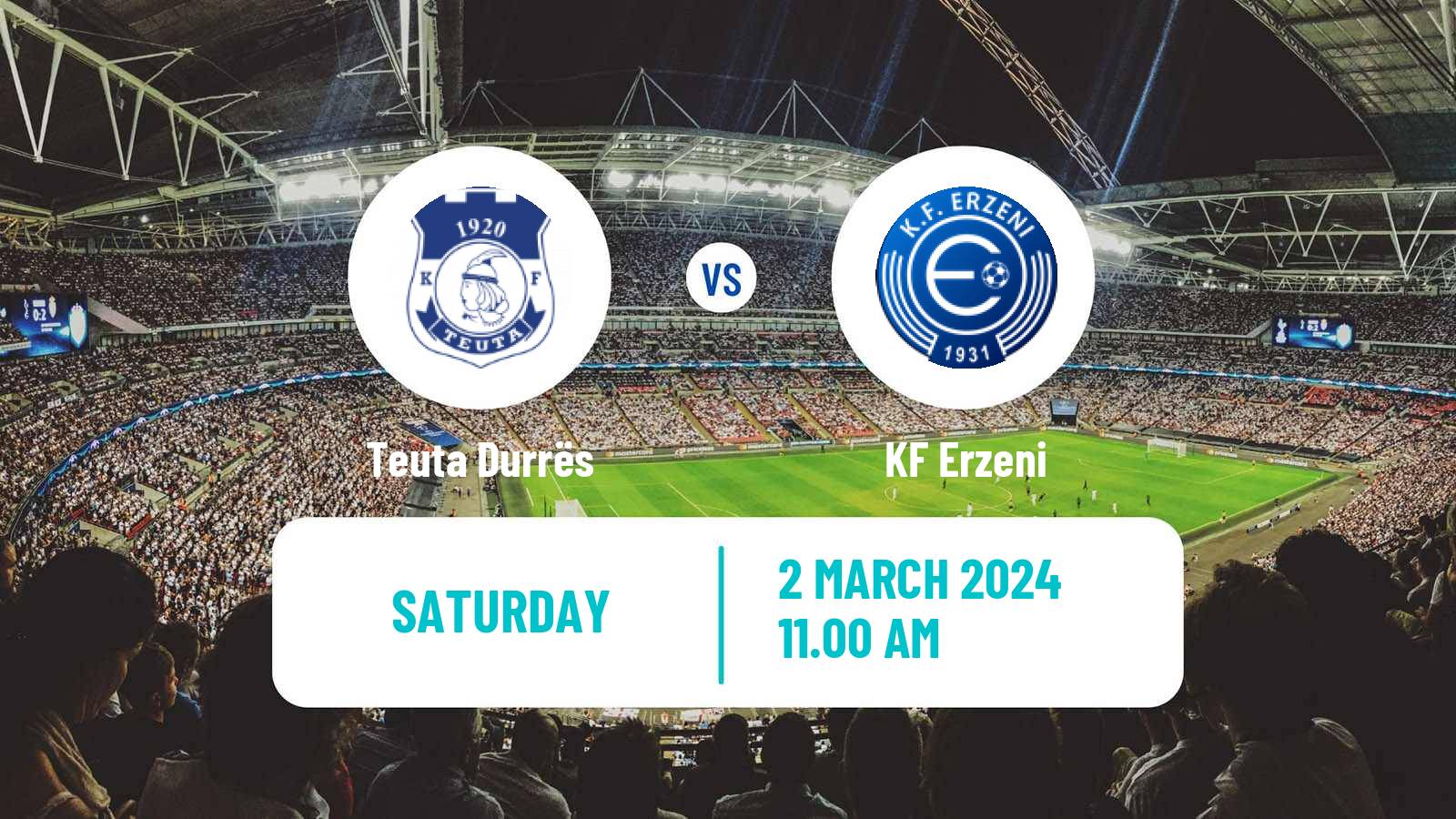 Soccer Albanian Super League Teuta Durrës - Erzeni