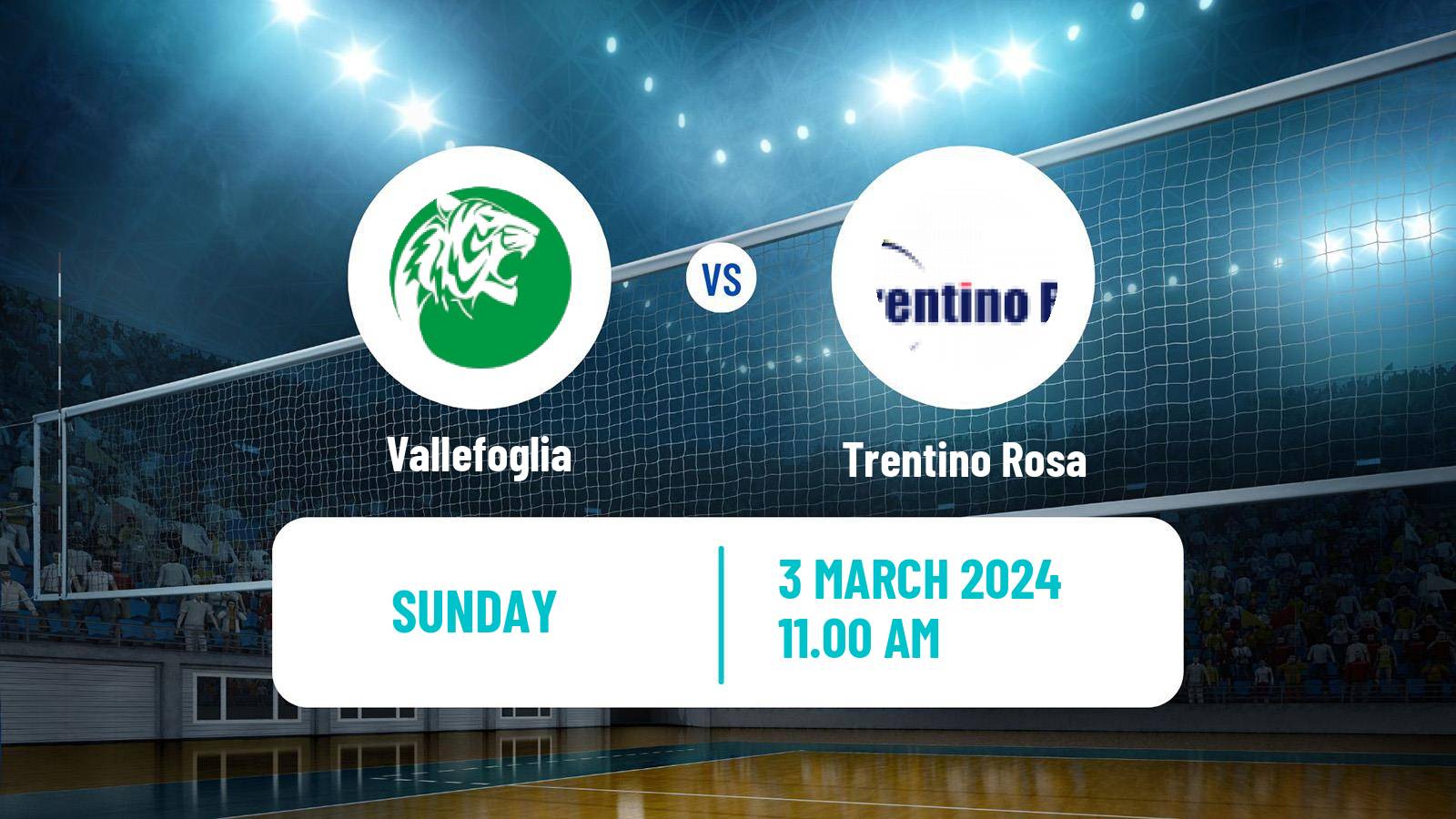 Volleyball Italian Serie A Volleyball Women Vallefoglia - Trentino Rosa