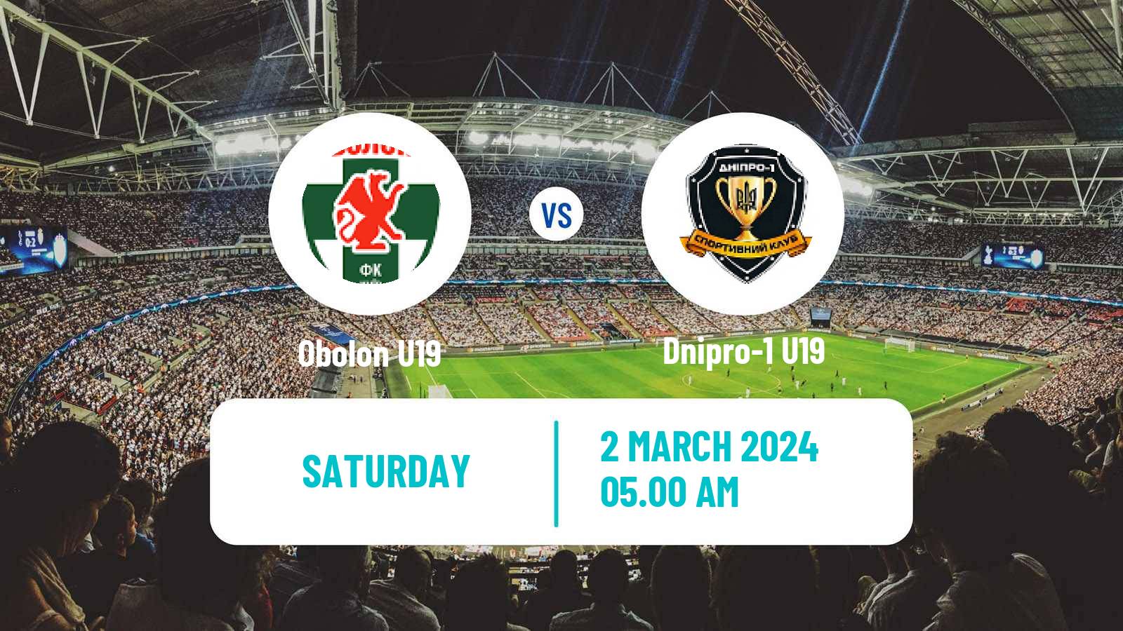 Soccer Ukrainian U19 League Obolon U19 - Dnipro-1 U19
