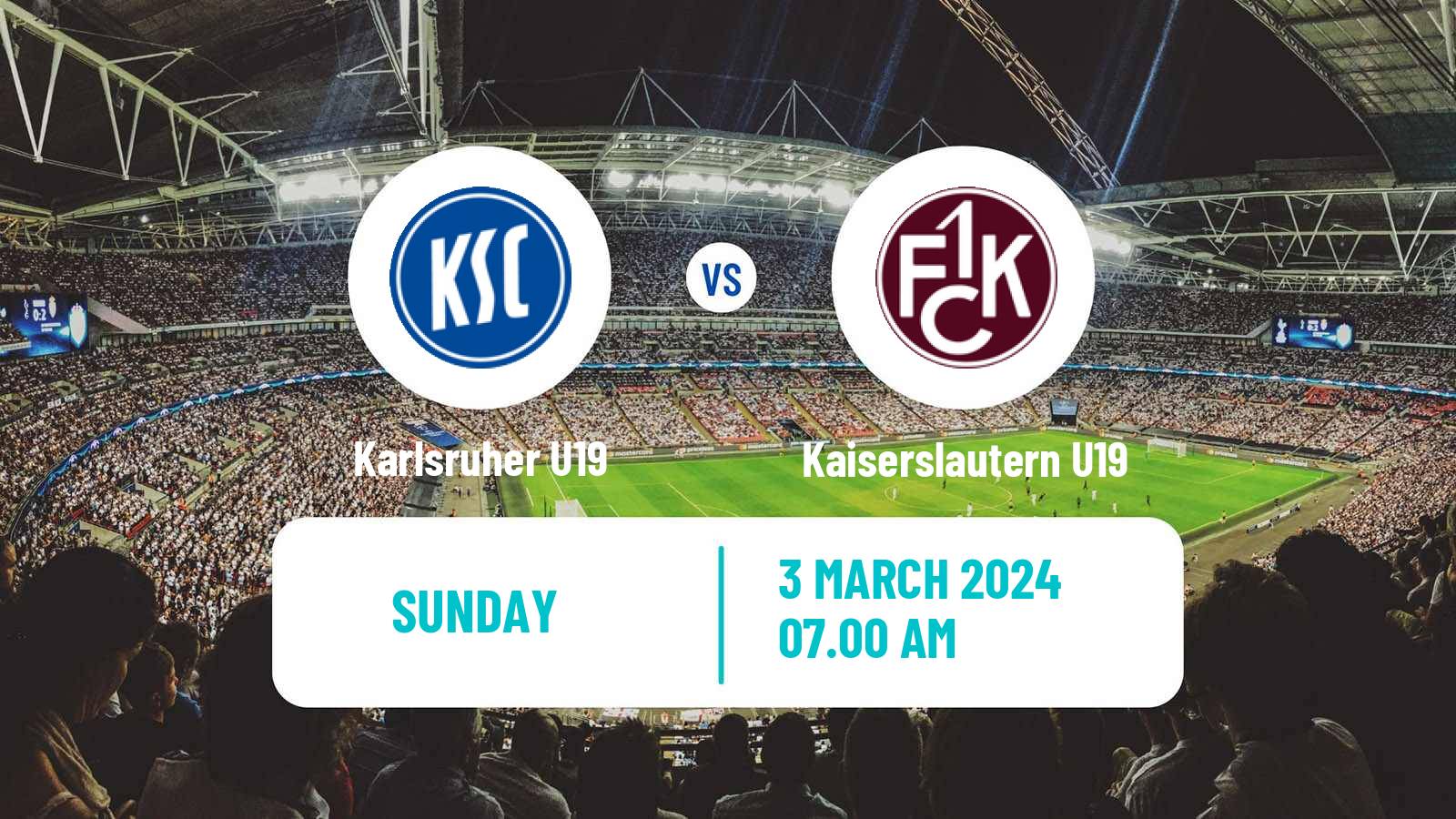 Soccer German Junioren Bundesliga South Karlsruher U19 - Kaiserslautern U19