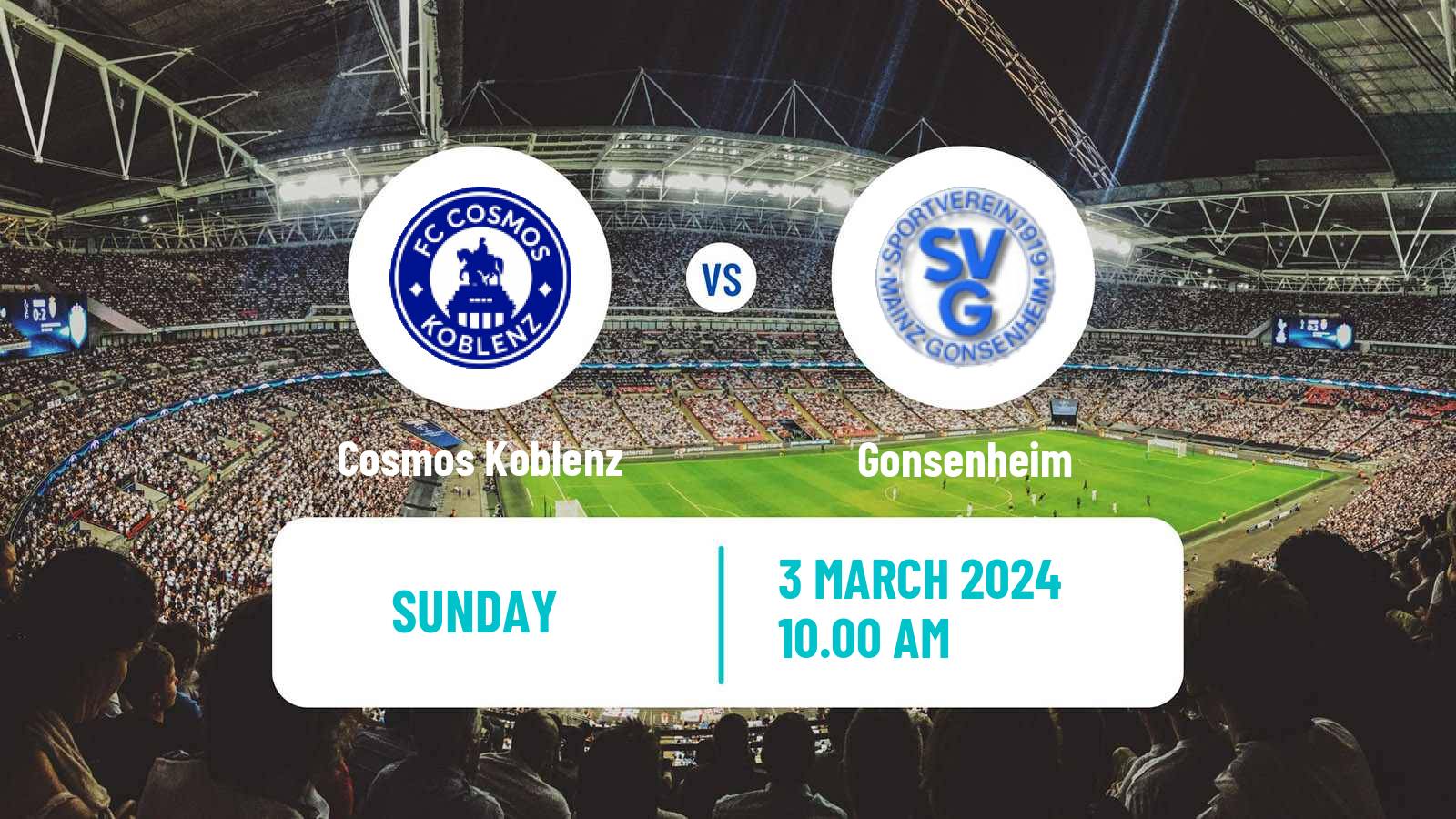 Soccer German Oberliga Rheinland-Pfalz/Saar Cosmos Koblenz - Gonsenheim