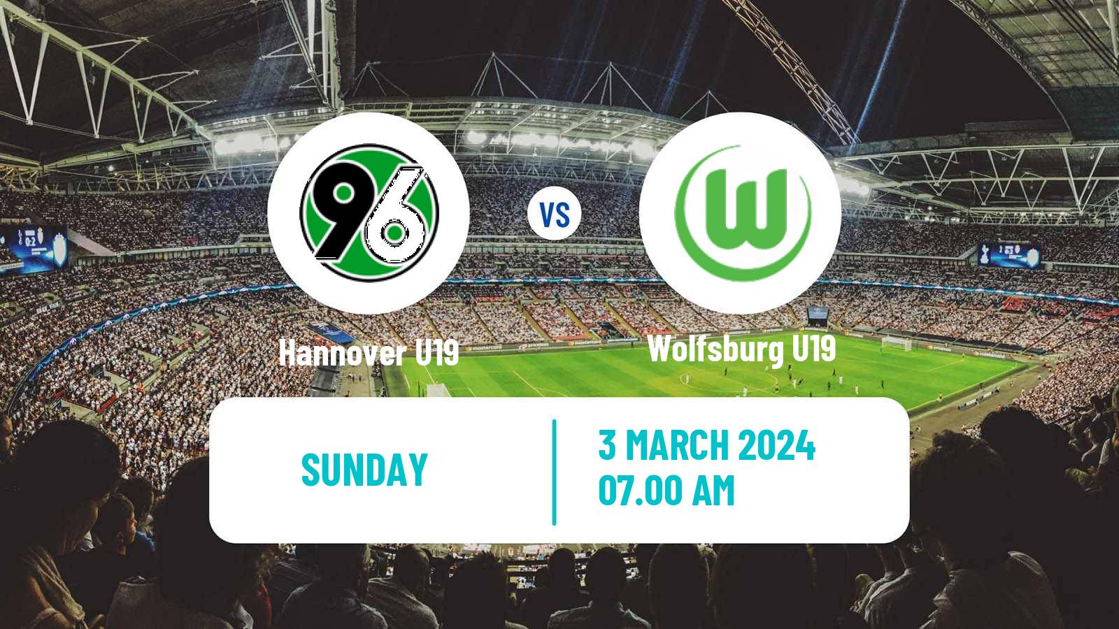 Soccer German Junioren Bundesliga North Hannover U19 - Wolfsburg U19