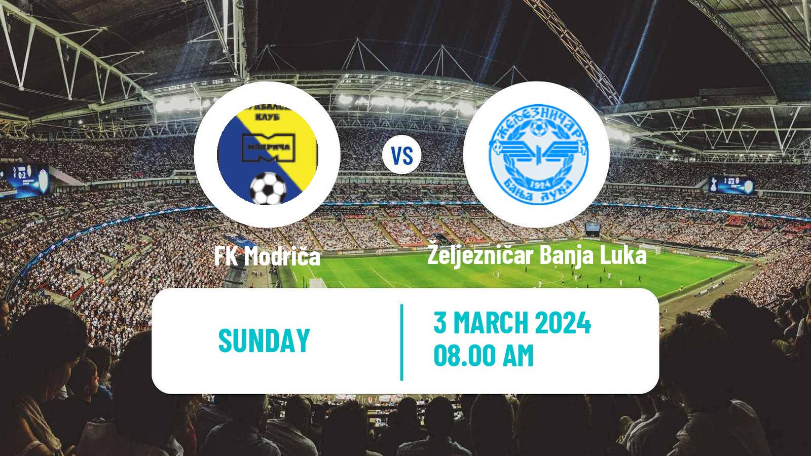 Soccer Bosnian Prva Liga RS Modriča - Željezničar Banja Luka