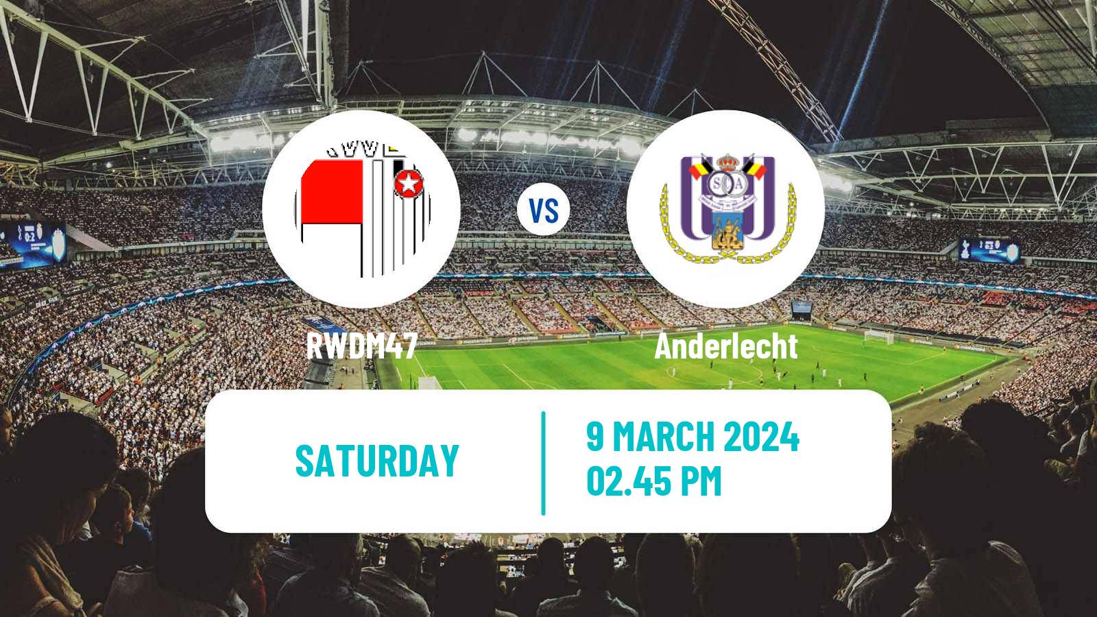 Soccer Belgian Jupiler Pro League RWDM47 - Anderlecht