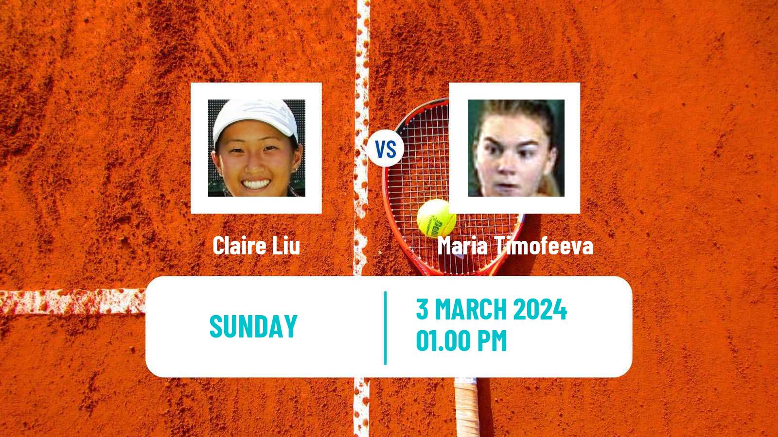 Tennis WTA Indian Wells Claire Liu - Maria Timofeeva