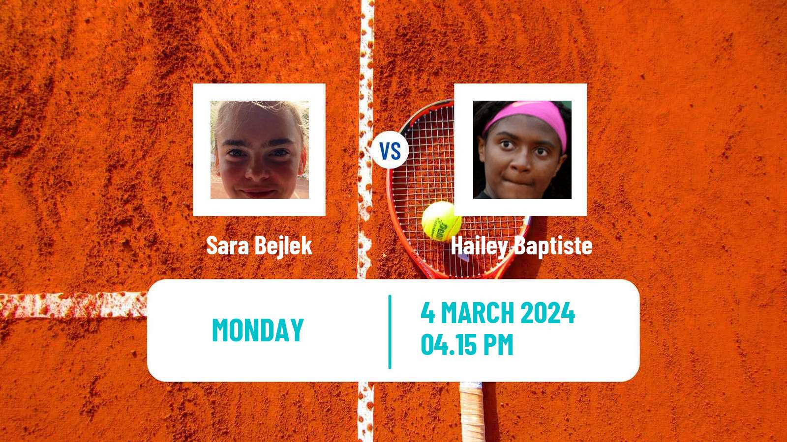 Tennis WTA Indian Wells Sara Bejlek - Hailey Baptiste