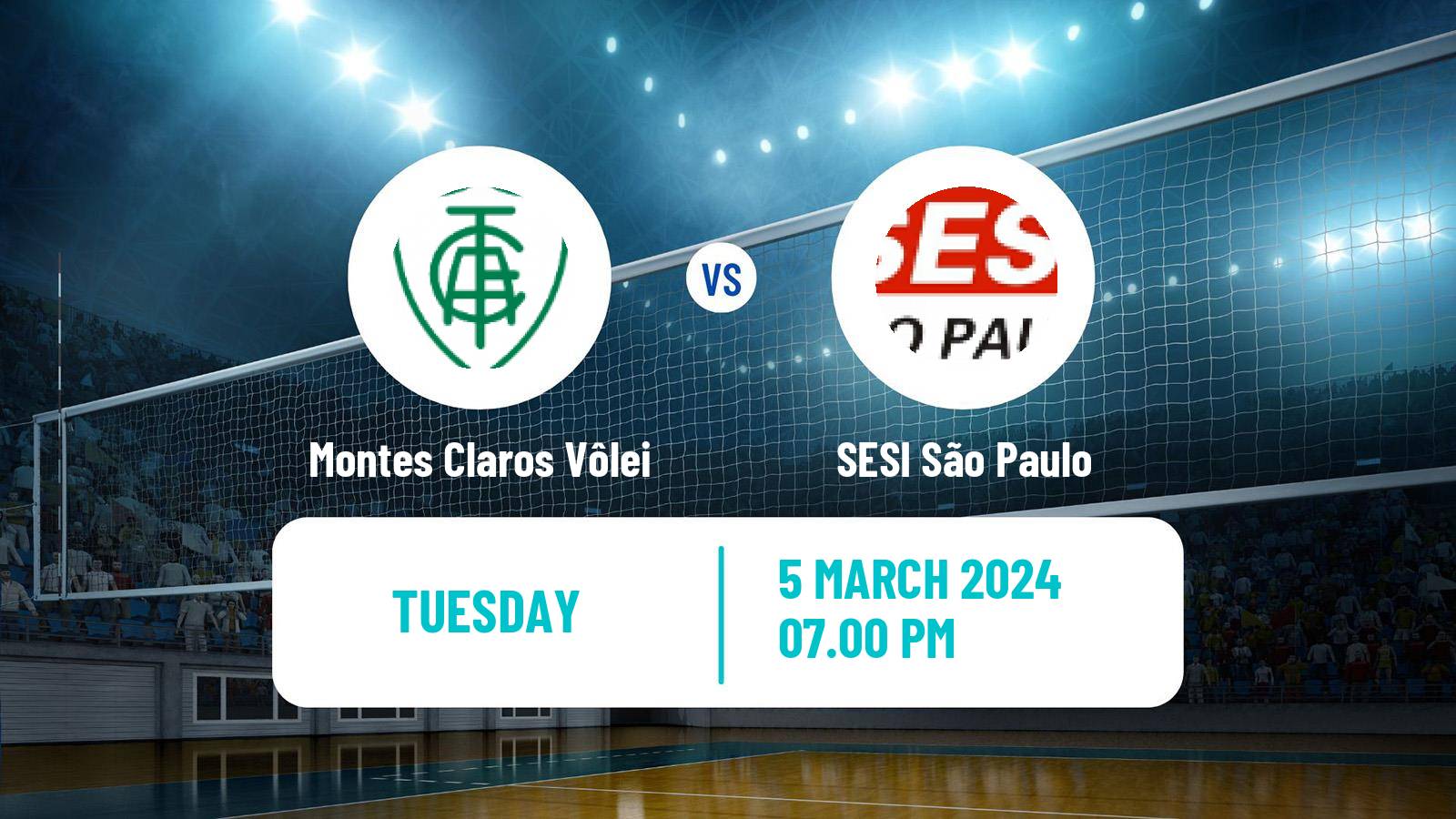 Volleyball Brazilian SuperLiga Volleyball Montes Claros Vôlei - SESI São Paulo