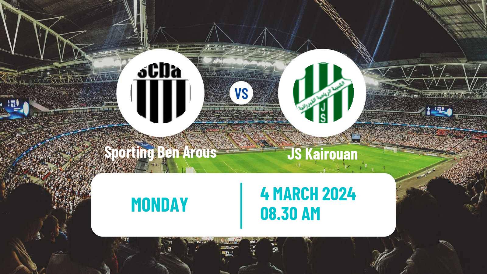 Soccer Tunisian Ligue 2 Sporting Ben Arous - JS Kairouan