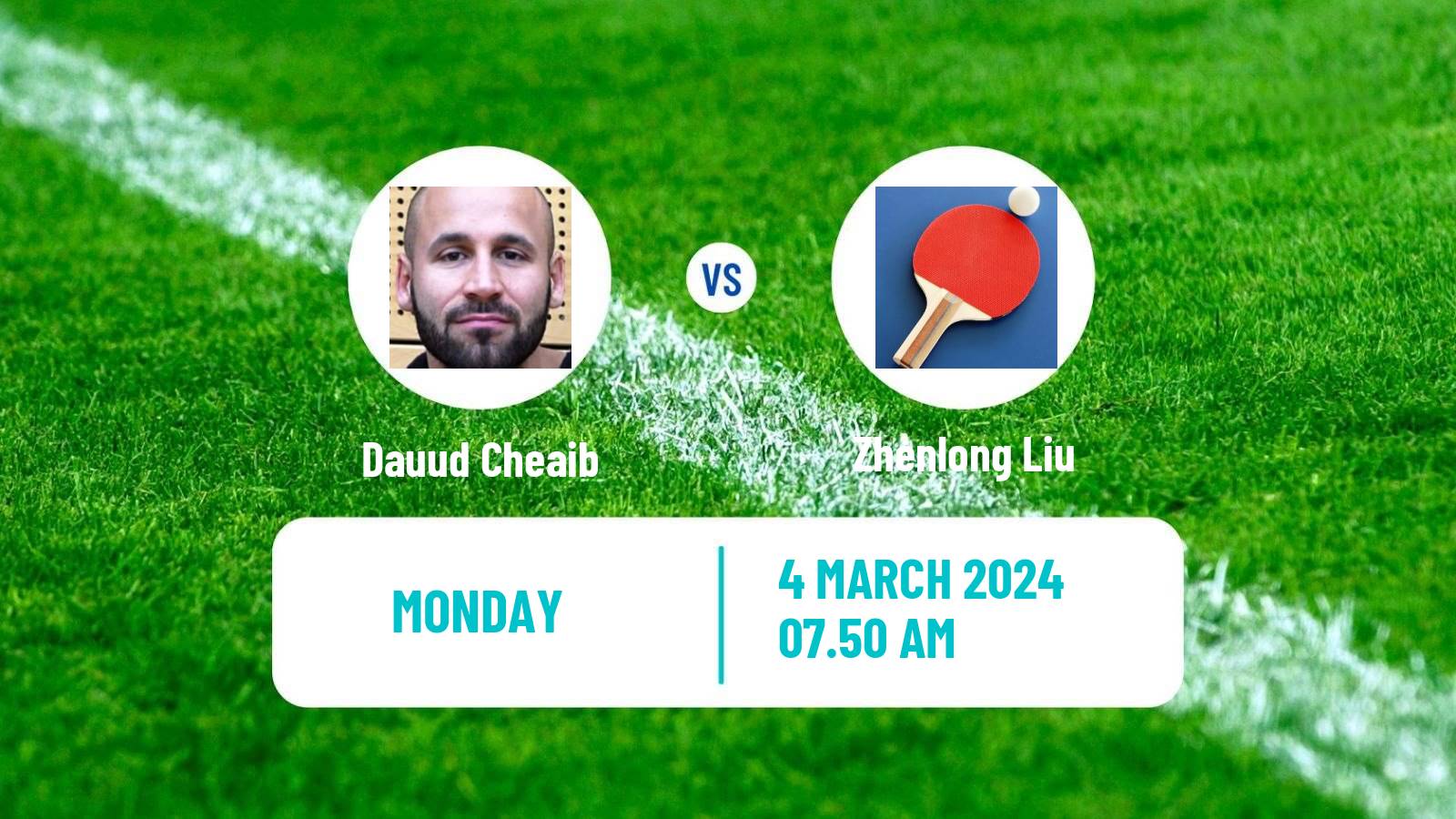 Table tennis Challenger Series Men Dauud Cheaib - Zhenlong Liu