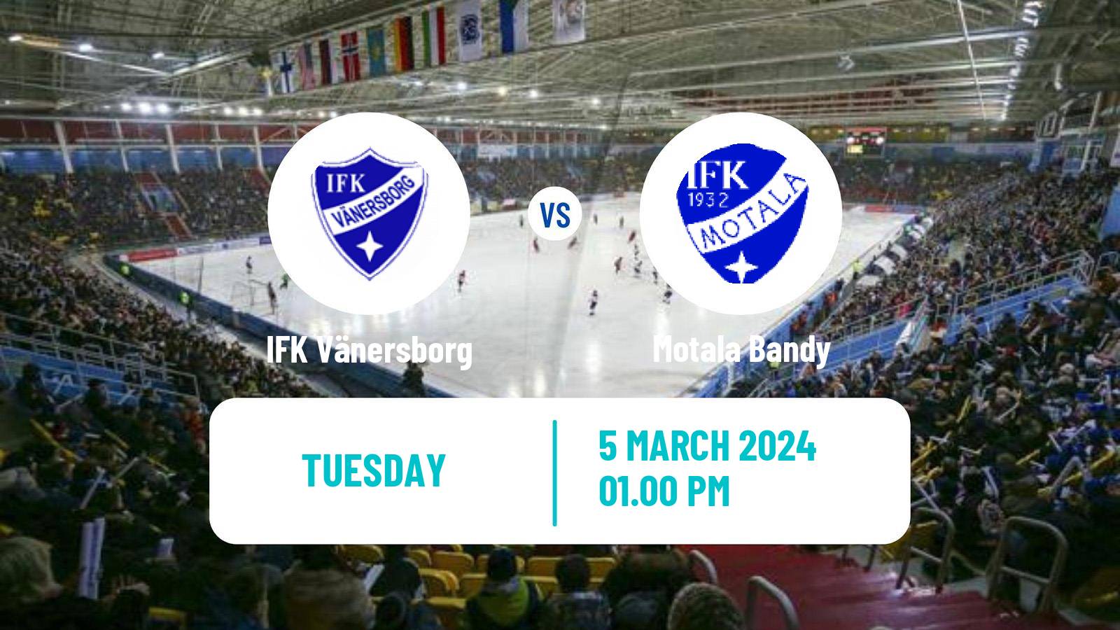 Bandy Swedish Allsvenskan Bandy IFK Vänersborg - Motala Bandy