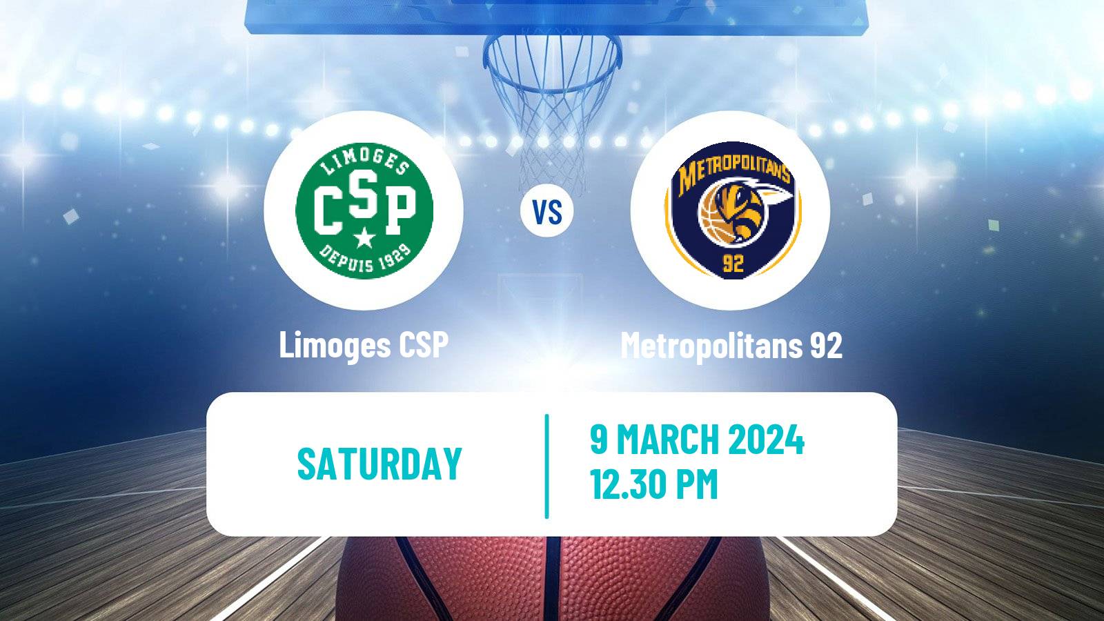 Basketball French LNB Limoges - Metropolitans 92
