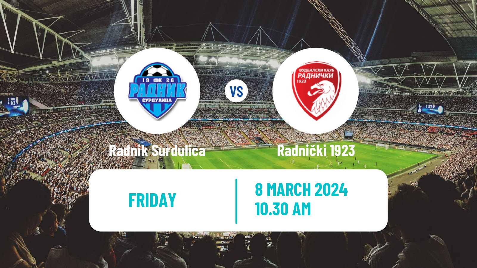 Football Serbian Superliga Radnik Surdulica - Radnički 1923