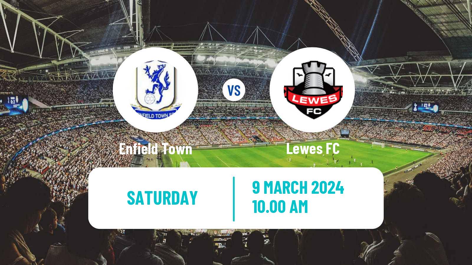 Soccer English Isthmian League Premier Division Enfield Town - Lewes