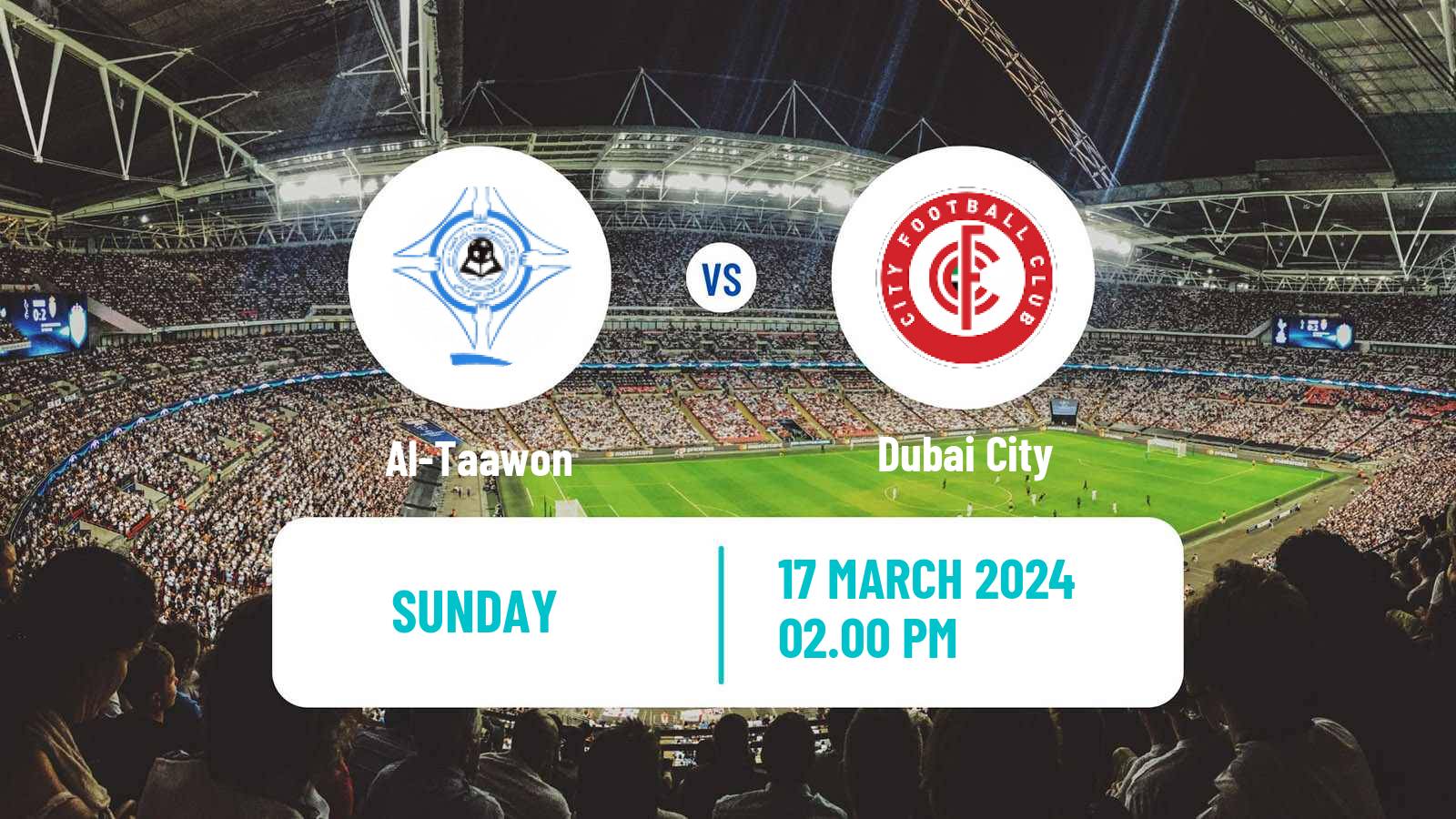Soccer UAE Division 1 Al-Taawon - Dubai City