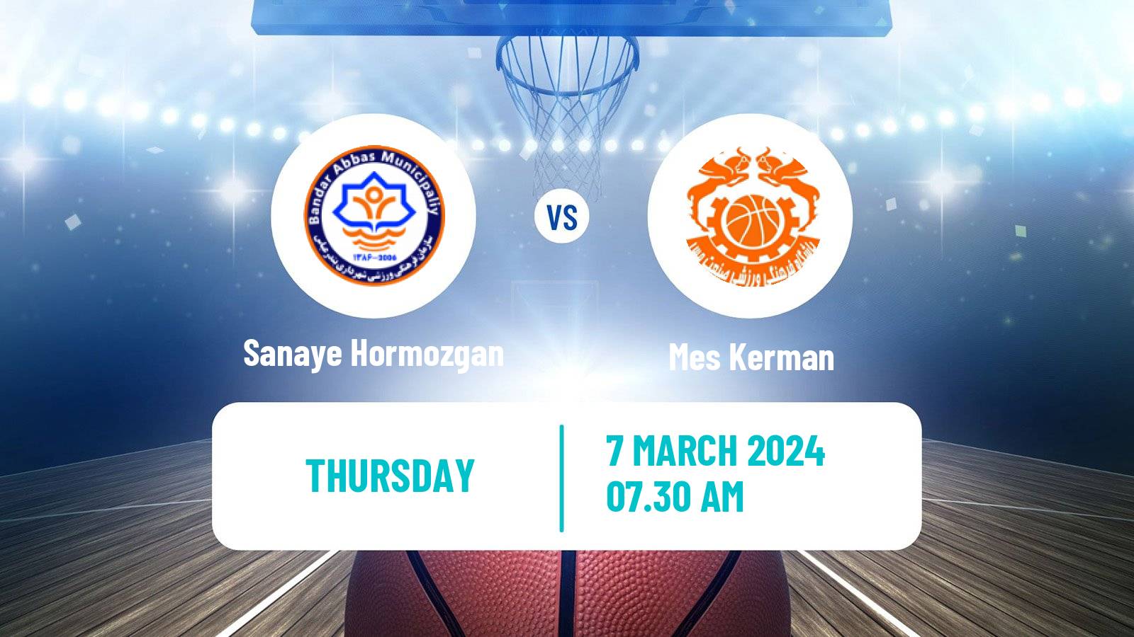 Basketball Iran Super League Basketball Sanaye Hormozgan - Mes Kerman