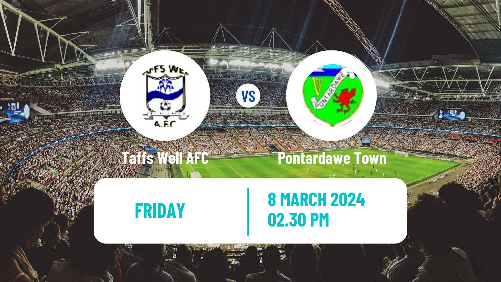 Soccer Welsh Cymru South Taffs Well AFC - Pontardawe Town