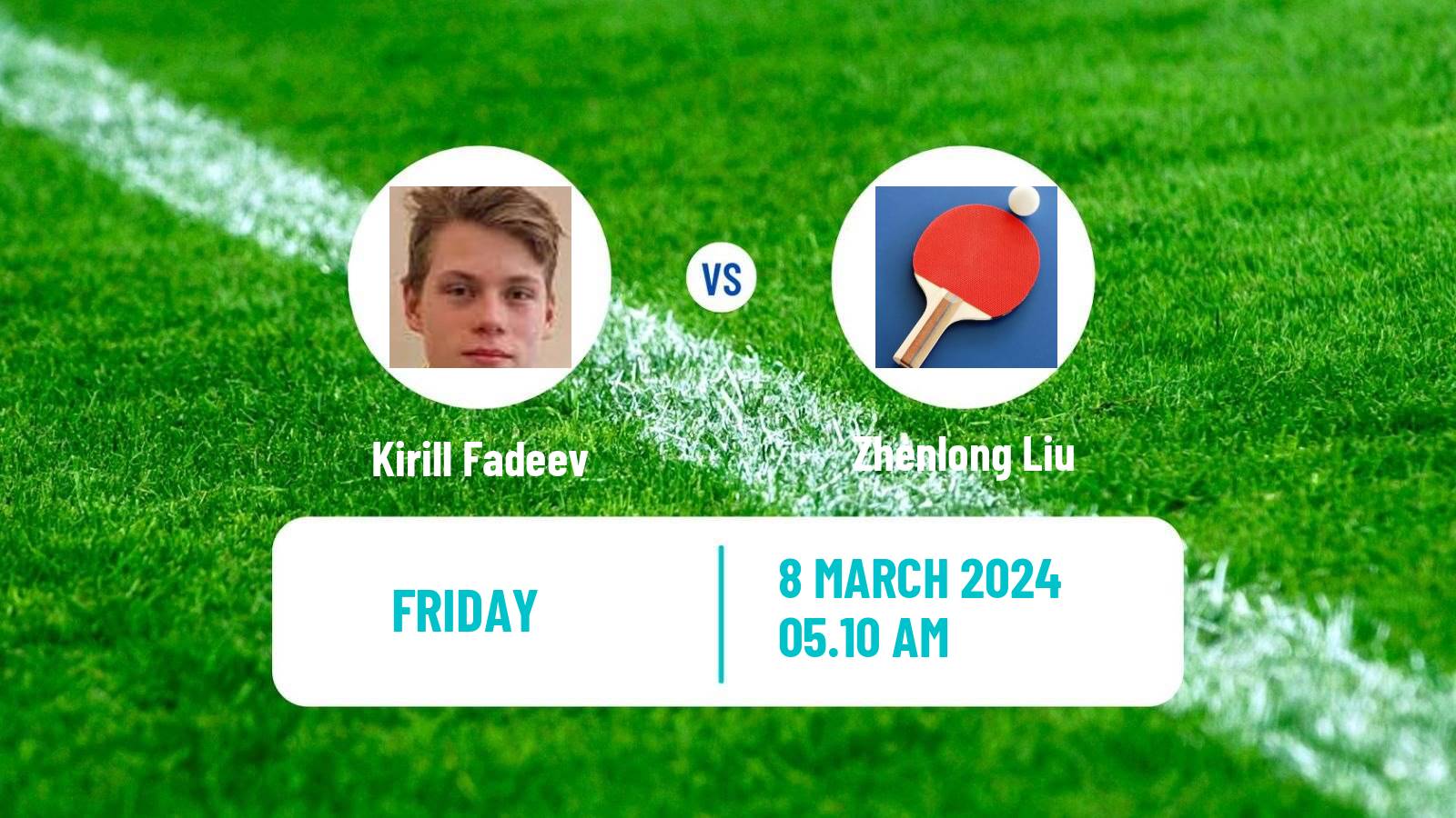 Table tennis Challenger Series Men Kirill Fadeev - Zhenlong Liu