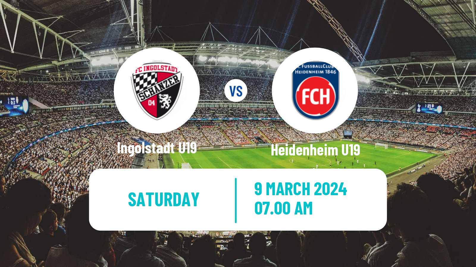 Soccer German Junioren Bundesliga South Ingolstadt U19 - Heidenheim U19